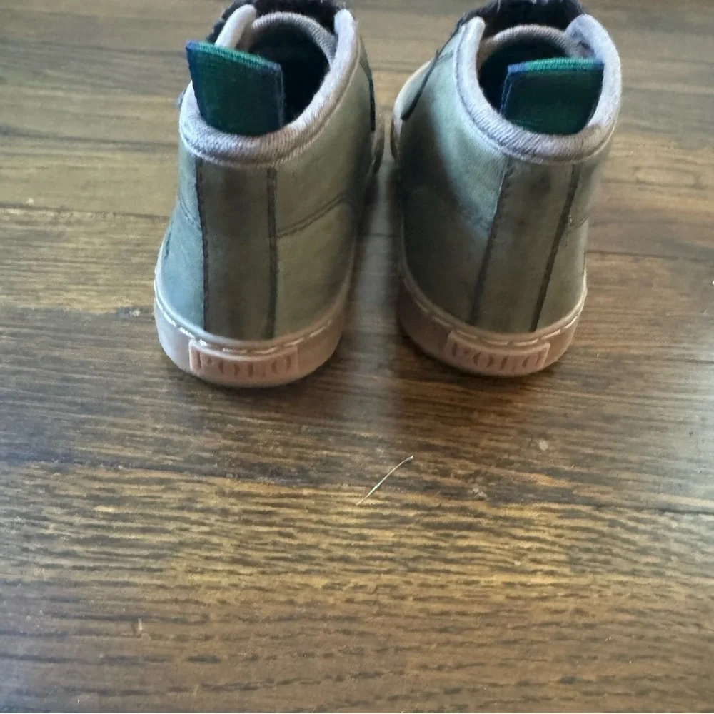 Polo Ralph Lauren army green brown boots toddler size 10 chett wyes - Picture 5 of 9